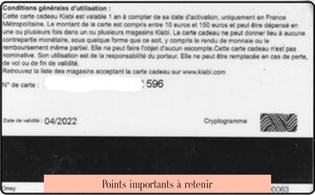 Points importants à retenir