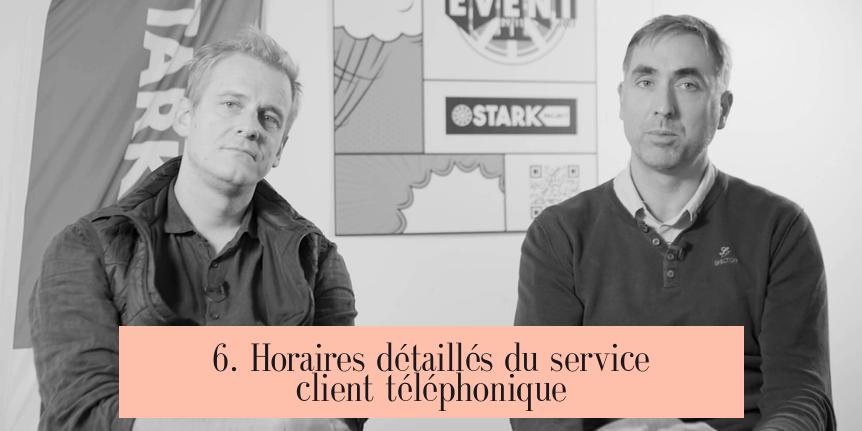 6. Horaires détaillés du service client téléphonique