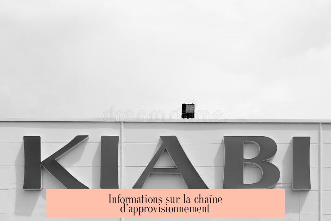 Informations sur la chaîne d’approvisionnement