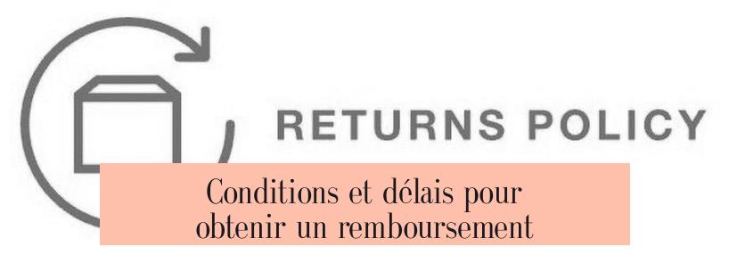 Conditions et délais pour obtenir un remboursement