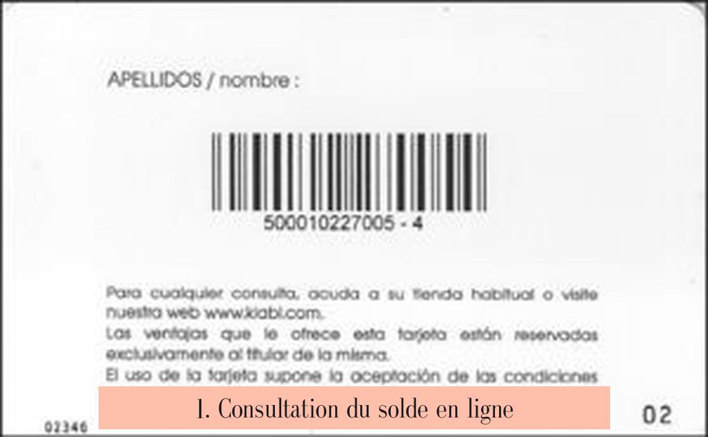 1. Consultation du solde en ligne