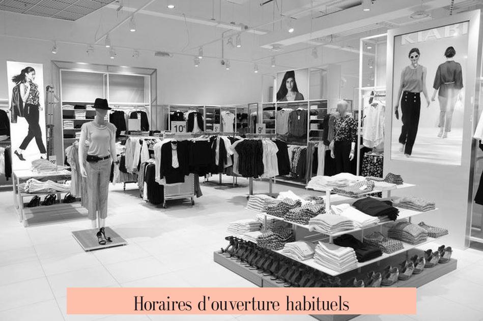 Horaires d'ouverture habituels