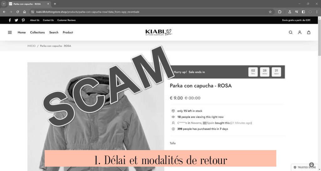 1. Délai et modalités de retour